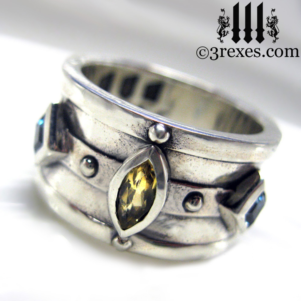 Moorish Medieval Gothic Silver Ring - 3 Rexes Jewelry