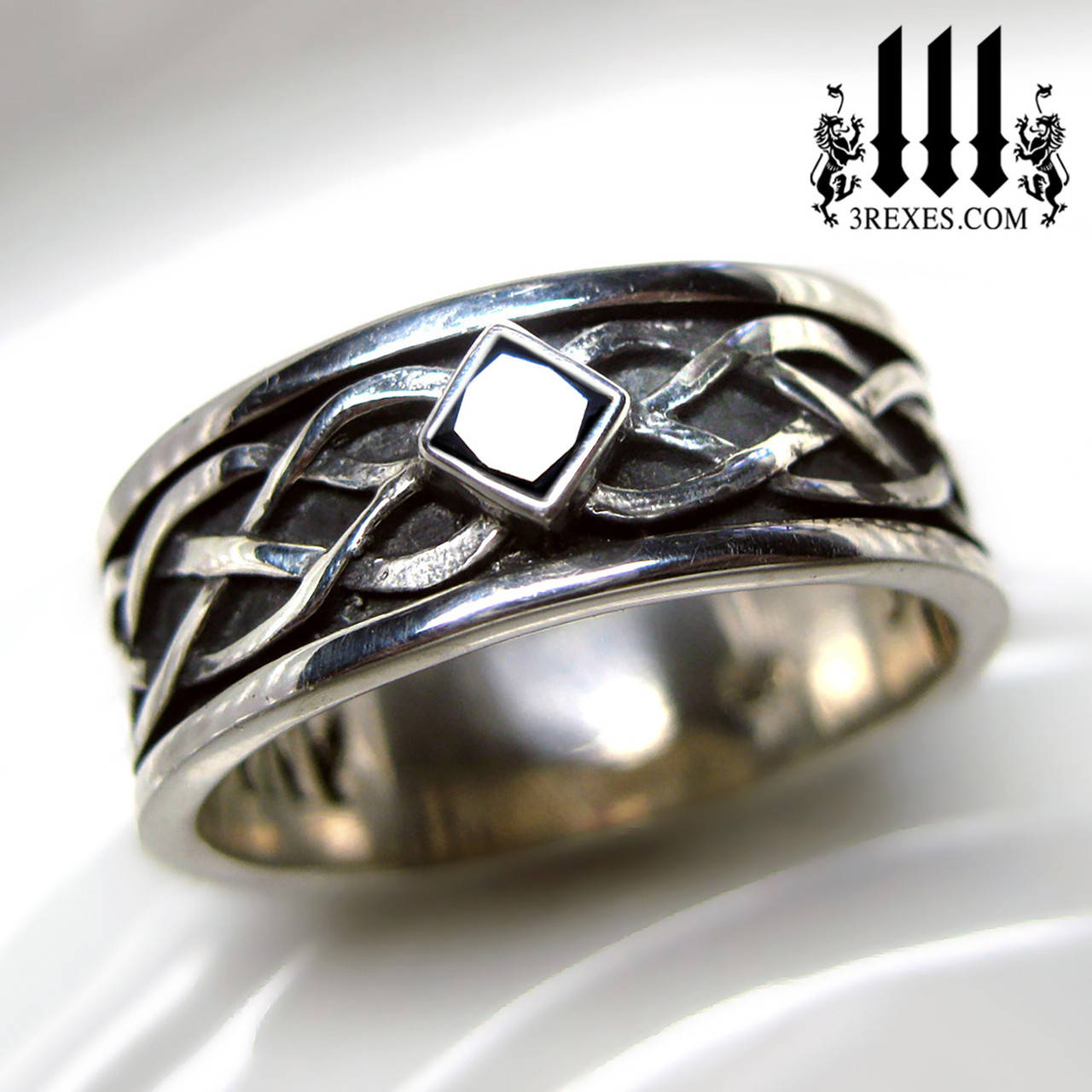 Celtic Knot Silver Soul Ring Gothic Wedding Ring 925 Sterling Silver