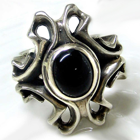 Empress Wedding Ring Silver Vampire Gothic Engagement Band