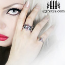 lovers fairy crown ring & imp ring with gothic garnet