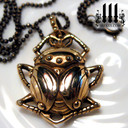 egyptian beetle jewelry scarab necklace bronze designer jewellery
