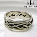 925 sterling silver celtic knot soul ring inscribed anam gra (soul love) mens medieval wedding ring 