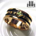 Bronze Moorish Gothic 1 Stone Ring gothic green peridot medieval band for mens wedding