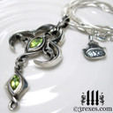 moorish marquise silver cross necklace with green peridot stones renaissance gothic medieval jewelry