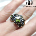 princess love gothic engagement ring with 1 stacking rings ladies silver wedding ring womans medieval engagement band with magical august birthstone green peridot princess love ring wicca jewelry