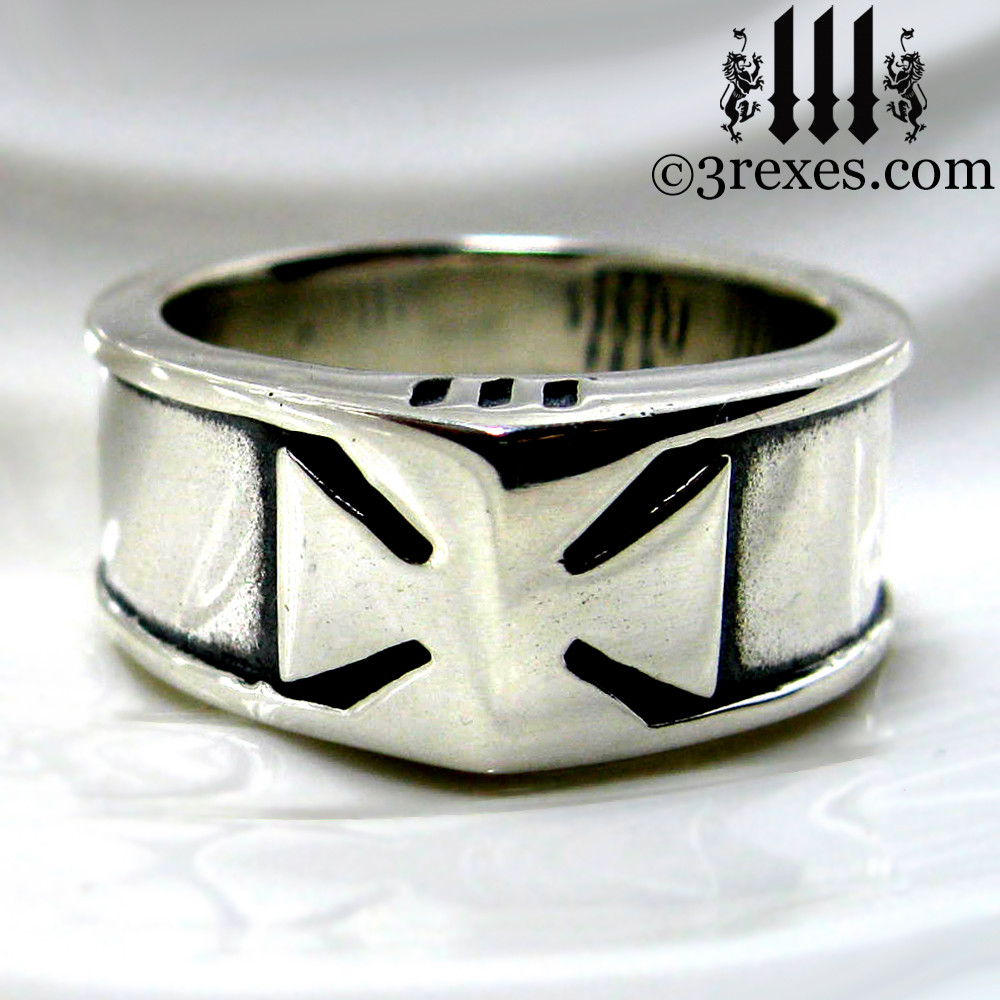 Knights Templar Iron Cross Ring 3 Rexes Jewelry
