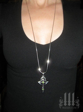 moorish princess silver cross necklace 30" snake chain