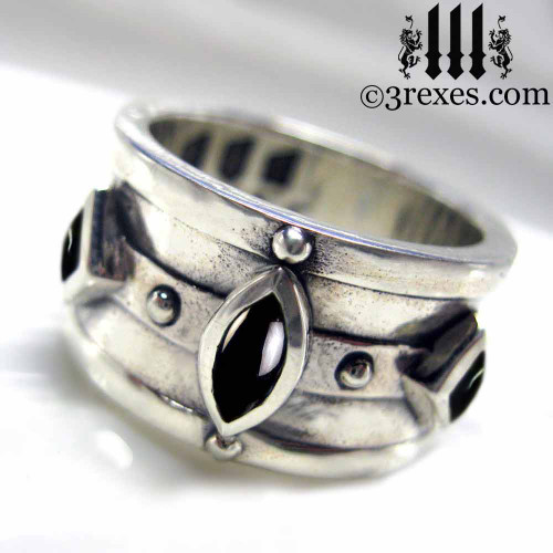 Moorish Gothic One Stone Ring 3 Rexes Jewelry