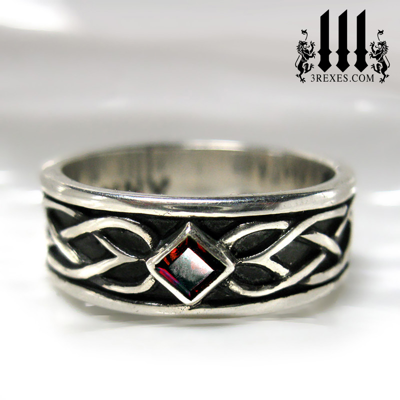 Celtic Knot Silver Soul Ring Gothic Wedding Ring 925 Sterling Silver