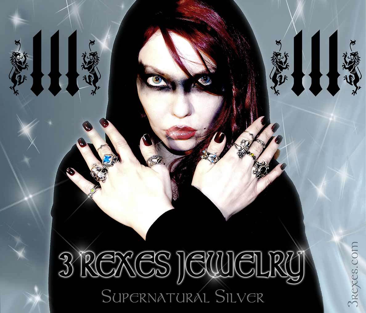 goth girl model gothic silver wedding rings  unisex promise bands