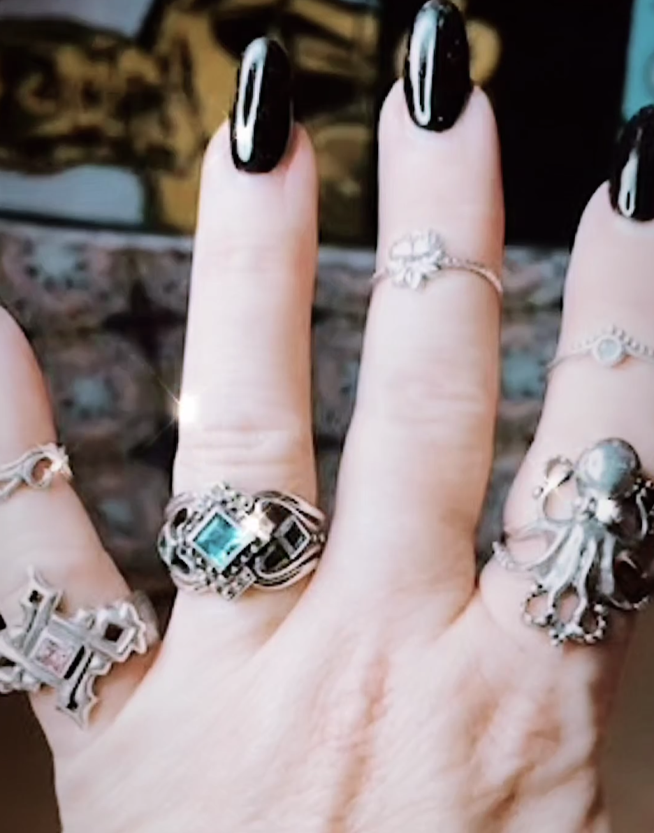 silver fairytale rings octopus