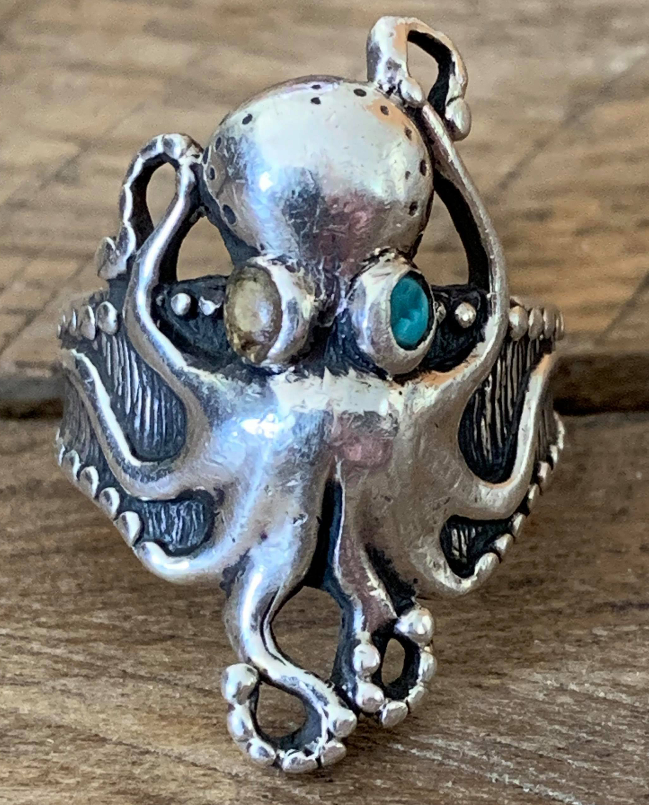 Just Like Real Life Sea inspired silver ring 'Octopus' - famaraspirit