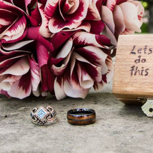 medieval renaissance wedding rings in silver, customer photo