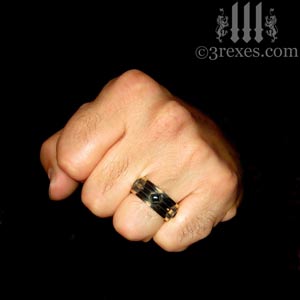 mens-moorish-gothic-one-stone-ring-dark-black-antiqued-brass-black-onyx-stone-royal-engagement-band-fist