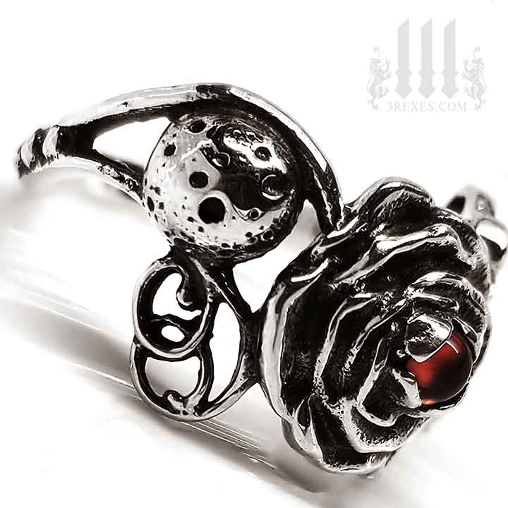 full moon ring silver rose band solar sun jewelry fantasy dream rings for women girls her