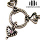 gothic heart necklace .925 sterling silver fairy tale choker with studded hearts and pink cz stone