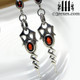 .925 sterling silver dripping celtic earrings with garnets