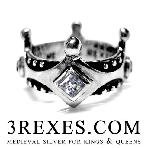 Amazon.com: Gold CZ Sapphire Medieval Ring, Multi Gemstone