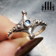 imp silver ring with blue topaz stone