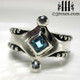 the majestic medieval ring 925 sterling silver gothic blue topaz 
