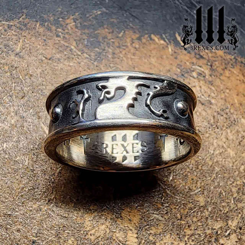 Pendragon Medieval Wedding Ring in Silver - 3 Rexes Jewelry