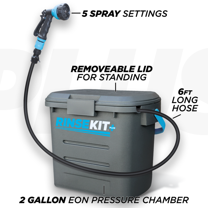RinseKit Plus Pressurized Portable Shower Complete Kit