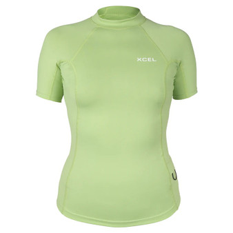 XCEL Women's Premium Stretch Short Sleeve Performance Fit UV Top Lemon Grass