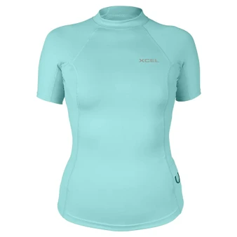 XCEL Women's Premium Stretch Short Sleeve Performance Fit UV Top Glacier Blue