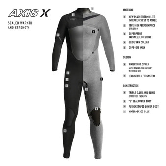 XCEL Men's Axis Back Zip 4/3mm Full Wetsuit (MN43AXG0-BLK) Inside