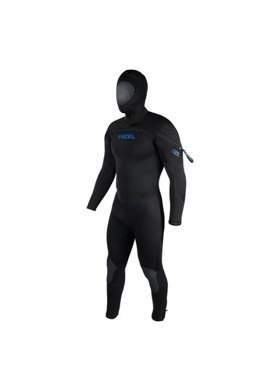 XCEL MEN’S HYDROFLEX HOODED 8/7/6/5 mm Scuba Diving Wetsuit with THERMOLITE IR Lining (MN8765H3-BLK)