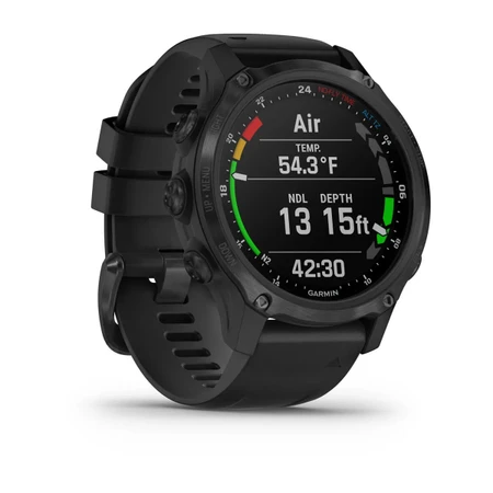 Garmin Descent Mk2s Carbon Gray DLC with Black Silicone Band