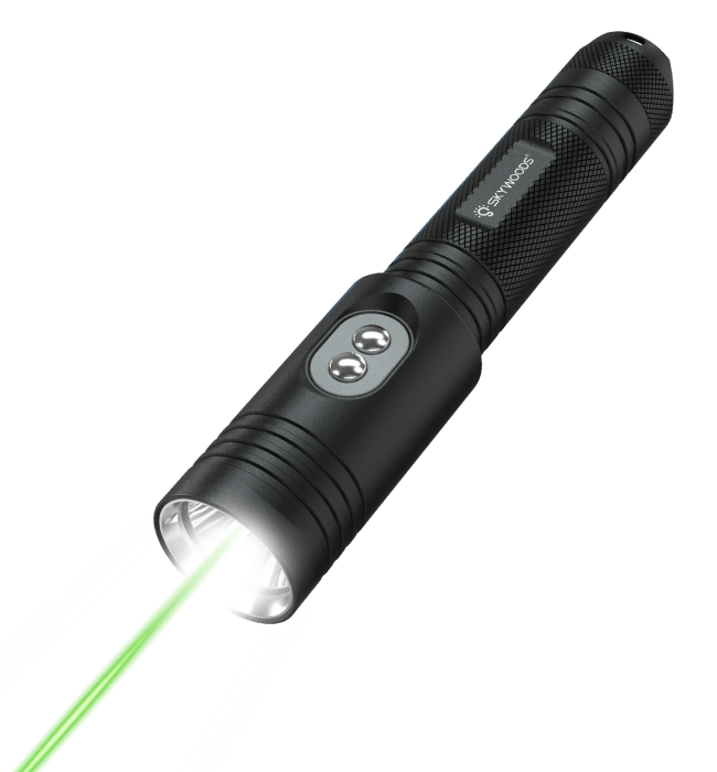 Skywoods 1200 Lumens Light with Green Laser Pointer Kit