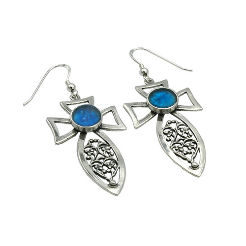 JME710 Large Fish Cross Earrings