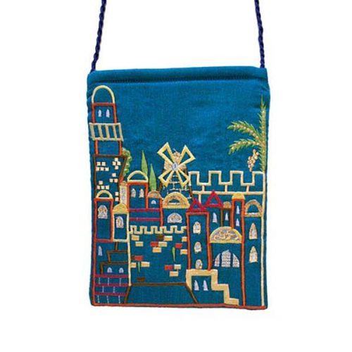 Embroidered bag Jerusalem Turqoise