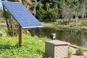 Solar panel for pond aerator