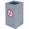 Concrete Ash Urn Outdoor Ashtray TF2045 with No Smoking Logo Exposed Aggregate
