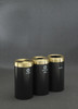 Connectable Metal Recycling Trash Can Combo 15 Gallons Each Satin Black and Brass