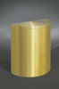 29 Gallon Half Round Trash Can with Hinged Lid Satin Brass