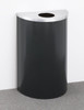 16 Gallon Value Half Round Recycling Can Hinged Lid Satin Aluminum Top