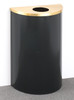 16 Gallon Value Half Round Trash Can Hinged Lid Satin Brass Top