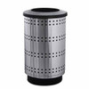 55 Gallon Paramount Perforated Stainless Steel Trash Container PC55P Flat Top