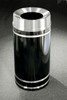 Monte Carlo F1256 Funnel Top Trash Can Satin Aluminum Cover and Bands