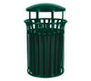 37 Gallon SCD-2633HGR Streetscape Covered Trash Can Green Gloss