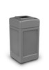 42 Gallon All Season Indoor Outdoor Square Plastic Garbage Can Gray