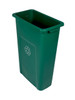 23 Gallon Skinny Recycling Bin Pre-Drilled for Signs Green