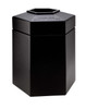 45 Gallon All Season Indoor Outdoor Hexagon Plastic Garbage Can Black