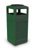 42 Gallon Square Outdoor Garbage Can Dome Lid and Ashtray Green