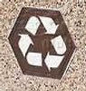 Hexagon Silk Screen Recycle Logo Brown
