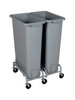 46 Gallon Plastic Skinny Trash Cans with Wheels Combo