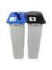 46 Gallon Simple Sort Skinny Trash Can Recycle Bin Combo 8105030-25 (Mixed, Waste Lift Lid Openings)